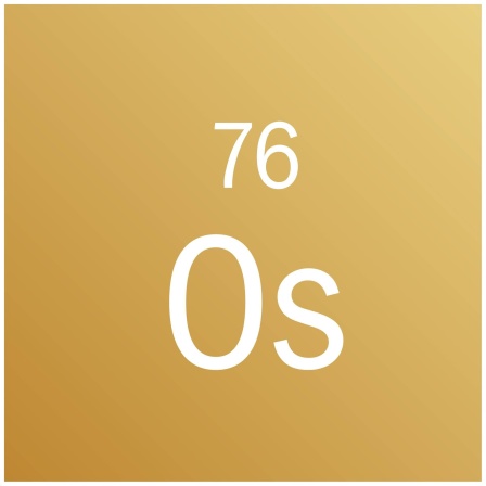 Osmium hat das Elementsymbol Os und die Ordnungszahl 76
