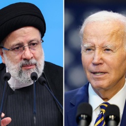 Bildkombo: Ebrahim Raisi, Präsident des Iran, und Joe Biden, Präsident der USA.