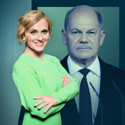 Caren Miosga mit Olaf Scholz