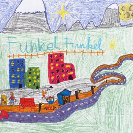 Ein von einem Kind gemaltes Bild zum Schlaflied "Funkel, funkel"