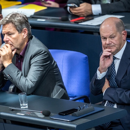 Lindner, Habeck und Scholz am 16. Oktober 2024 im Bundestag - noch gemeinsam auf der Regierungsbank