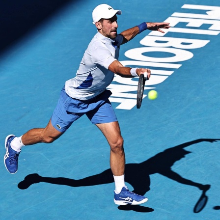Tennisspieler Novak Djokovic beim Viertelfinale der Australian Open