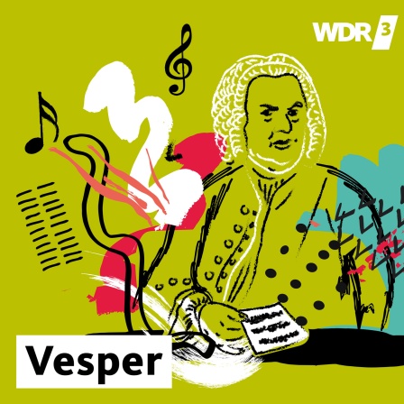 Illustration zur Sendung WDR 3 Vesper, zu sehen ist ein stilisiertes Porträt von Johannes Bach.