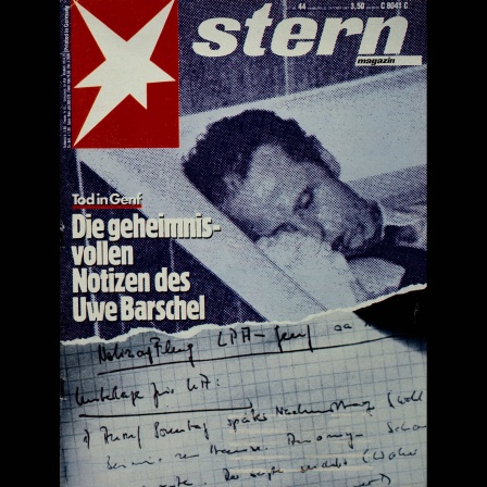 Stern-Titel 1987 zum Tod von Uwe Barschel in der Badewanne im Hotel Beau Rivage in Genf