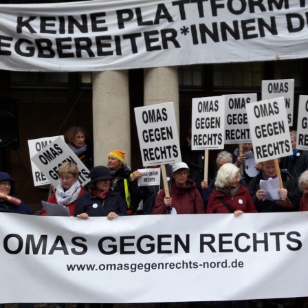&#034;Omas gegen rechts&#034; auf einer Demo in Hamburg