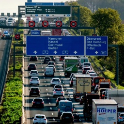Stau auf einer Autobahn in Deutschland