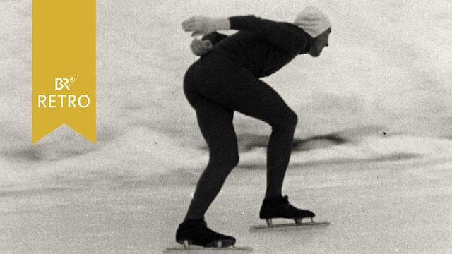 Eisschnellläufer auf der Eisbahn | Bild: BR Archiv