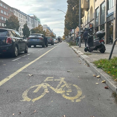 Der Radweg auf der Kantstraße.