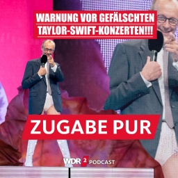 Satirische Bildmontage: Friedrich Merz steht mit Jackett, High Heels und Mikrofon auf der Bühne