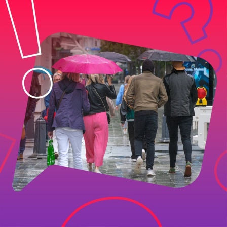Einkaufen bei Regenwetter (Symbolbild)