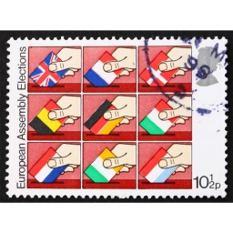 GB-Briefmarke zur Direktwahl des Europaparlaments (Bild: imago images)