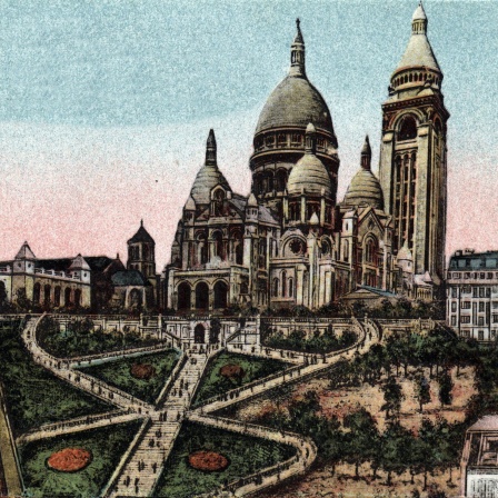 Standseilbahn und Basilika Sacre Coeur auf dem Montmartre