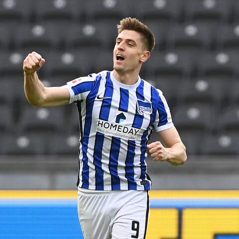 Hertha-Spieler Piatek jubelt (Foto: imago images / Matthias Koch)