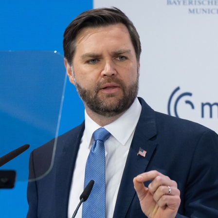 J.D. Vance, Vizepräsident der Vereinigten Staaten von Amerika, spricht bei der Münchner Sicherheitskonferenz.