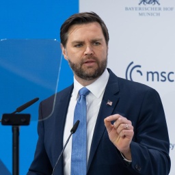 J.D. Vance, Vizepräsident der Vereinigten Staaten von Amerika, spricht bei der Münchner Sicherheitskonferenz. 