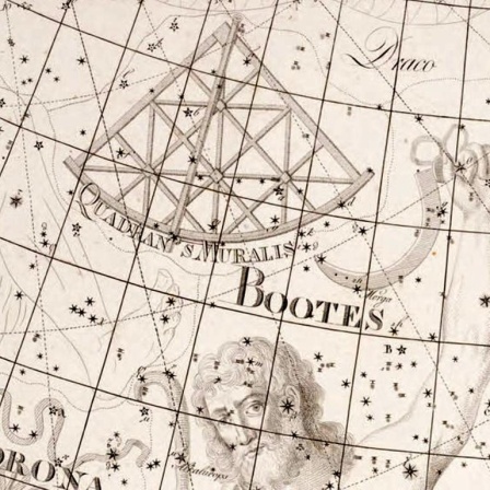 Das Sternbild Mauerquadrant (lateinisch "Quadrans Muralis") in einer historischen Darstellung