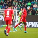Taiwo Awoniyi am Ball beim Spiel des VfL Wolfsburg gegen den 1. FC Union Berlin am 05.03.2022.