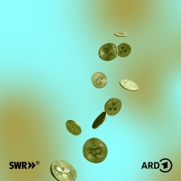 Grafik mit schmelzenden Bitcoins auf grünem Hintergrund