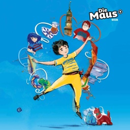 Illustration: Die Hauptfigur Pembo und zwei weitere Kinder mit verschiedenen türkischen und deutschen Gegenständen.