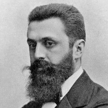 Theodor Herzl, dem Judentum zugehöriger österreichisch-ungarischer Schriftsteller, Publizist und Journalist, Hauptbegründer des politischen Zionismus