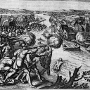 Schlacht bei Mühlberg. Kupferstich von Matthaeus Merian d.Ae. (1593-1650) (Bild: picture alliance / akg-images) 