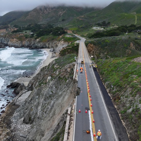 Bauarbeiten am Highway 1 in Kalifornien