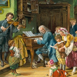 Johann Sebastian Bach und seine Familie beim musizieren