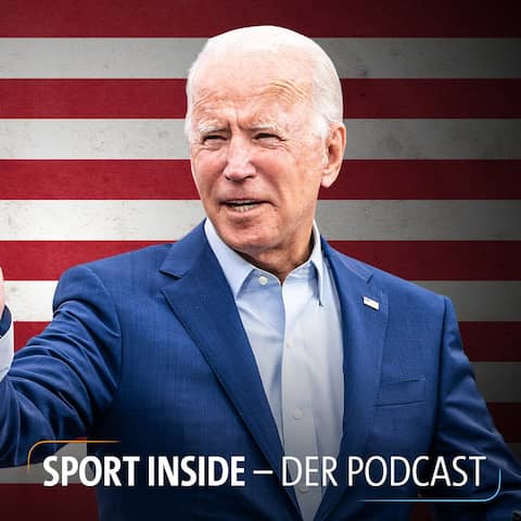 Colin Kapernick und Joe Biden vor US-Flagge
