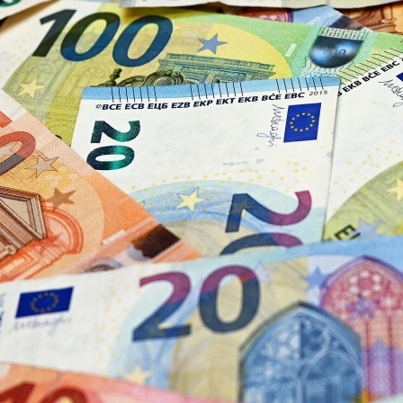 Verschiedene Euro-Banknoten liegen auf einem Tisch