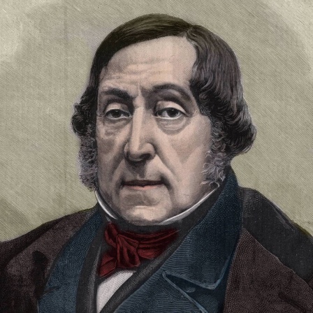 Porträt des Komponisten Gioachino Rossini (1792-1868)