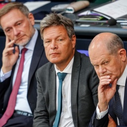 V.l.n.r.: Christian Lindner (FDP), Robert Habeck (Grüne), Olaf Scholz (SPD)