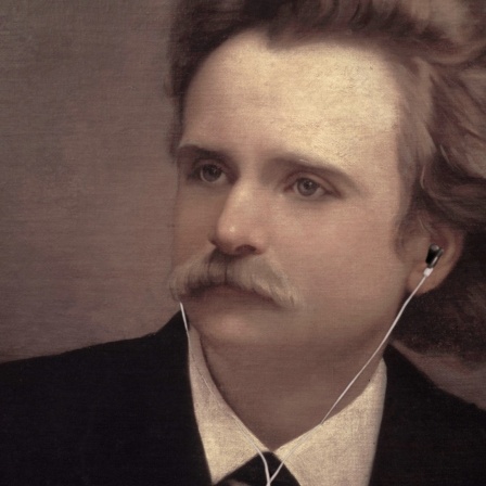 Montage: Grieg mit Kopfhörern
