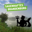 Sagenhaftes Brandenburg: Landschaft mit See im Nebel, Silhouette eines Wassermanns, Foto: imago images / blickwinkel; Antenne Brandenburg