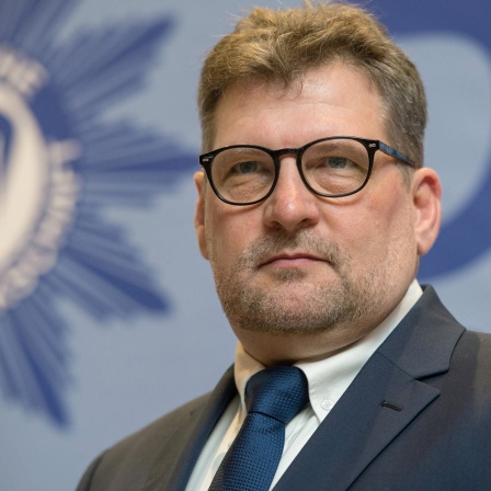 Ralf Kusterer, Landesvorsitzender der Deutschen Polizeigewerkschaft Baden-Württemberg (DPolG-BW), nimmt an einer Öffentlichkeitsveranstaltung der DPolG-BW teil