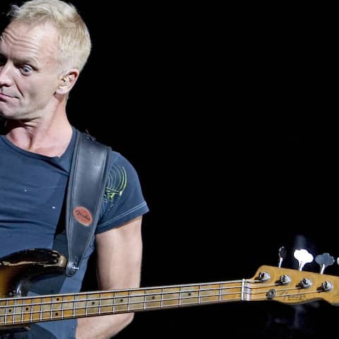 Sting, Sänger und Bassist der britischen Band &#034;The Police&#034;, am 29.8.2007 bei einem Konzert in Stockholm