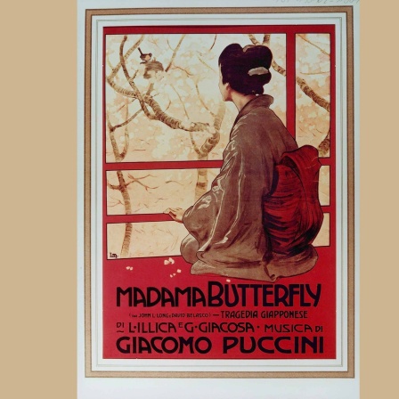 Plakat zur Oper "Madame Butterfly"