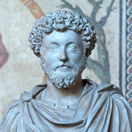 Mark Aurel (121 - 180), römischer Kaiser und Philosoph, Büste in der Glyptothek München