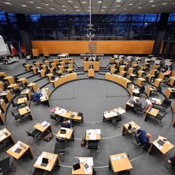 Der Plenarsaal während der Sitzung des Thüringer Landtags.