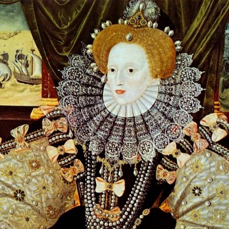 Armada-Porträt von George Gower (1540-1596), einem englischen Porträtmaler und Serjeant-Maler von Königin Elisabeth I., datiert aus dem 16. Jahrhundert.