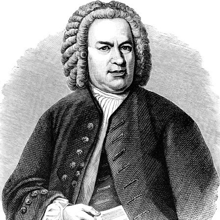 Johann Sebastian Bach (1685-1750) Portrait, historische Illustration von 1892.