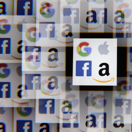 Logos von Google , Facebook, Amazon und Apple.