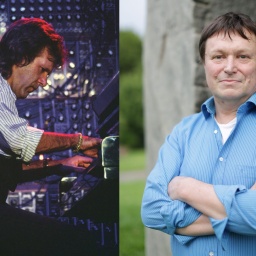 Montage: Auf der linken Seite: der britische Keyboarder Keith Emerson. Auf der rechten Seite: Komponist und Lehrer Prof. Günter Steinke.