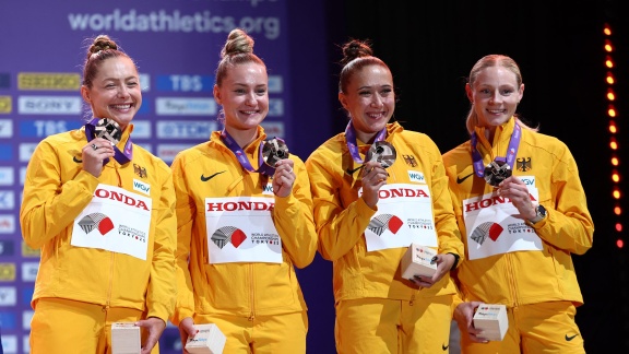 Sportschau Leichtathletik-wm 2025 - Die Siegerehrung Mit Der Deutschen Bronze-staffel