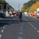 Die Aufbauarbeiten für den Berlin-Marathon laufen auf Hochtouren