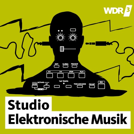 Illustration zur Sendung WDR 3 Studio Elektronische Musik, zu sehen sind ein stilisierter Kopf und Schaltkreise.