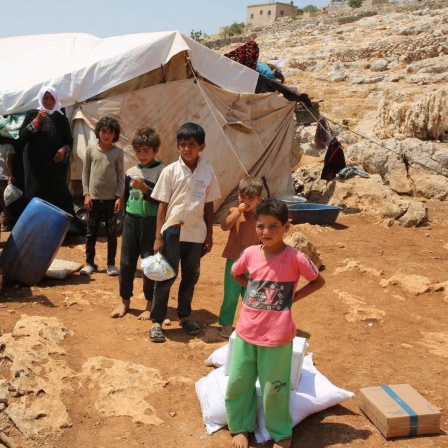 Kinder in einem Flüchtlingscamp in Darat Izza, nordwestlich von Aleppo