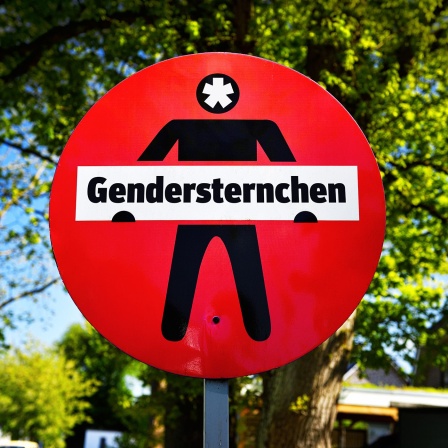 Schild mit Aufschrift Gendersternchen, Symbolfoto gendergerechte Sprache © picture alliance/ CHROMORANGE/ Christian Ohde 