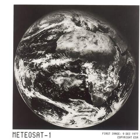 Erste von Meteosat 1 übermittelte Aufnahme
