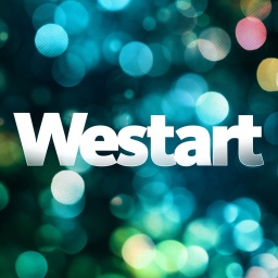 Logo zur Sendung "Westart Lesen": Lichtreflektionen auf dunkelgrünem Hintergrund. Darauf der weiße Schriftzug: "Westart Lesen"