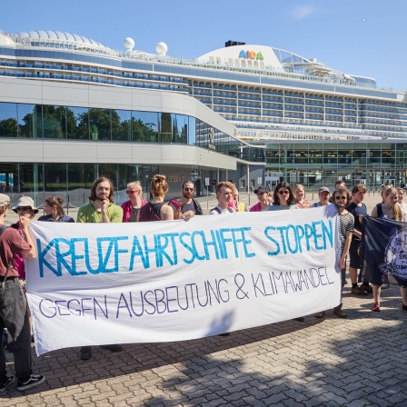Klimaproteste gegen Kreuzfahrtschiffe